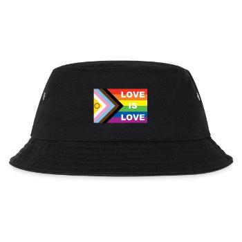 LOVE IS LOVE - Kinder Bucket Hat - Schwarz - Vorne