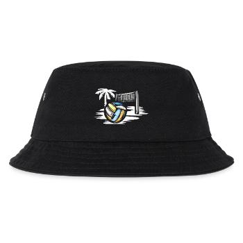 Volleyball am Strand - Beachvolleyball Symbol - Kinder Bucket Hat - Schwarz - Vorne