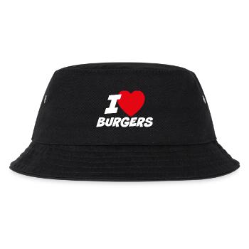 Ich liebe Burger - Kinder Bucket Hat - Schwarz - Vorne