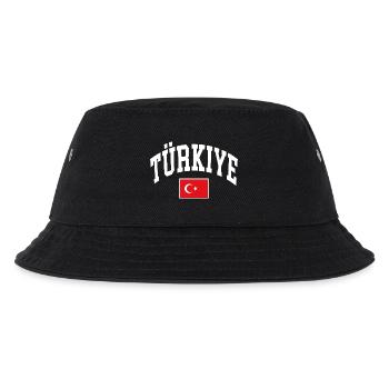 Türkei Flagge - Kinder Bucket Hat - Schwarz - Vorne