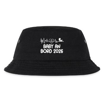 Expectant Mom BABY ON BOARD 2026 Funny - Kids’ Bucket Hat - black - Front