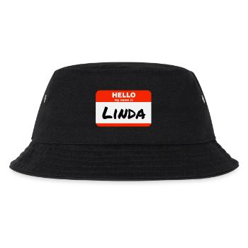 Hello My Name Is Linda Label Name Tag - Kids’ Bucket Hat - black - Front