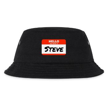 Hello My Name Is Steve Etikett Namensschild - Kinder Bucket Hat - Schwarz - Vorne
