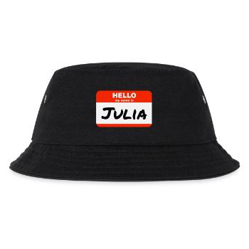 Hello My Name Is Julia Etikett Namensschild - Kinder Bucket Hat - Schwarz - Vorne