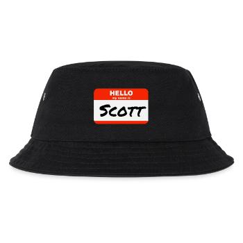 Hello My Name Is Scott Etikett Namensschild - Kinder Bucket Hat - Schwarz - Vorne