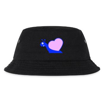 Schnecke Herz Schneckenhaus süß Liebe romantisch - Kinder Bucket Hat - Schwarz - Vorne