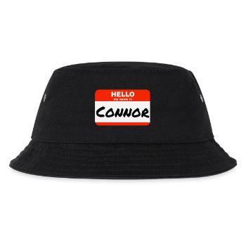 Hello My Name Is Connor Label Name Tag - Kids’ Bucket Hat - black - Front