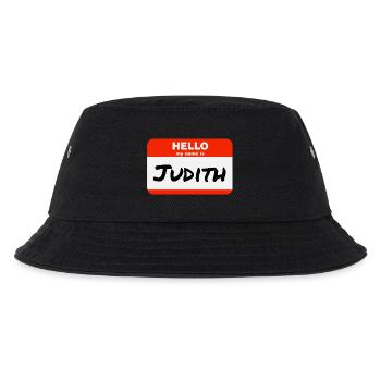 Hello My Name Is Judith Etikett Namensschild - Kinder Bucket Hat - Schwarz - Vorne