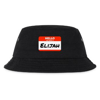 Hello My Name Is Elijah Etikett Namensschild - Kinder Bucket Hat - Schwarz - Vorne