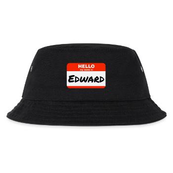 Hello My Name Is Edward Label Name Tag - Kids’ Bucket Hat - black - Front