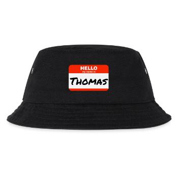 Hello My Name Is Thomas Etikett Namensschild - Kinder Bucket Hat - Schwarz - Vorne
