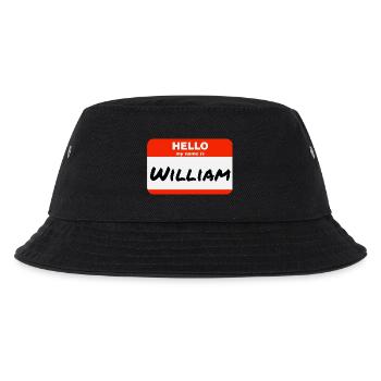Hello My Name Is William Label Name Tag - Kids’ Bucket Hat - black - Front