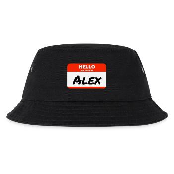 Hello My Name Is Alex Label Name Tag - Kids’ Bucket Hat - black - Front