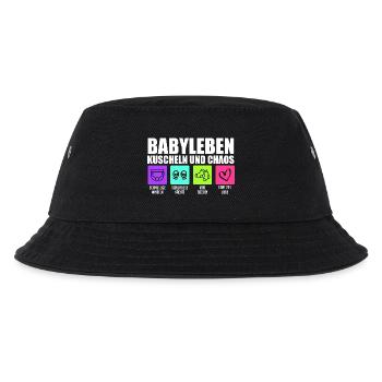 Werdende Mutter BABYLEBEN KUSCHELN UND CHAOS - Kinder Bucket Hat - Schwarz - Vorne