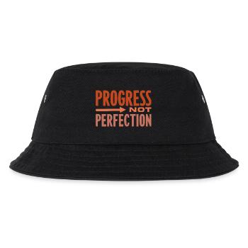 Progress Not Perfection Fortschritt zählt - Kinder Bucket Hat - Schwarz - Vorne