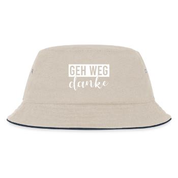 Geh weg danke - Kinder Bucket Hat - Natur/Navy - Vorne