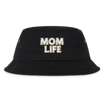 Mom Life Pastellherzen Scribble - Kinder Bucket Hat - Schwarz - Vorne