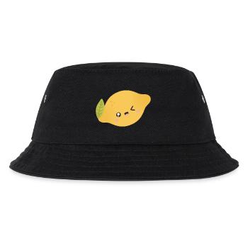 Lemon Kawaii - Kinder Bucket Hat - Schwarz - Vorne