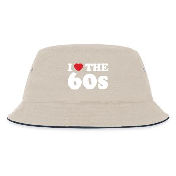 I Love Heart Sixties Retro Typography - Kids’ Bucket Hat - ecru/navy - Front