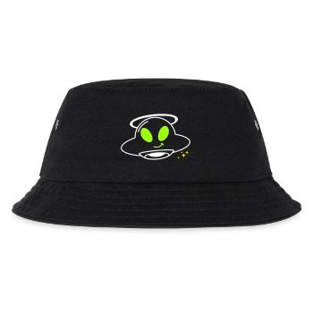 Cute Alien UFO Pilot Kawaii Vector - Kids’ Bucket Hat - black - Front