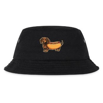 Cute Dachshund Hot Dog Bun Sticker - Kids’ Bucket Hat - black - Front