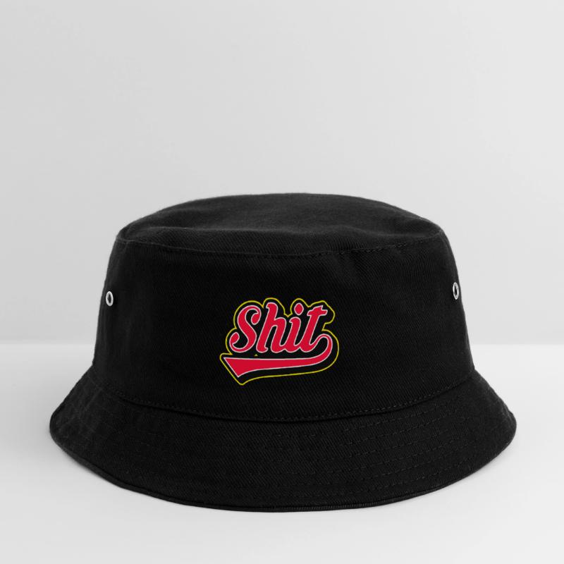 Shit Word Script Logo Kinder Bucket Hat