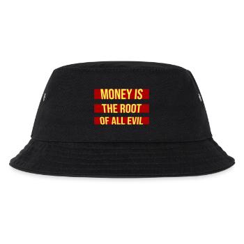 Money Root Evil Kapitalismus Gier Finanzen Reiche - Kinder Bucket Hat - Schwarz - Vorne