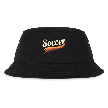 Retro Soccer Shirt – Kultiger Fußball-Look - Kinder Bucket Hat - Schwarz - Vorne