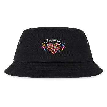 Konfetti Herz Geburtstag Geschenkidee - Kinder Bucket Hat - Schwarz - Vorne