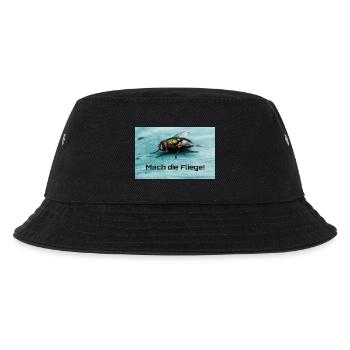 Fliege Motiv: Mach die Fliege! - Kinder Bucket Hat - Schwarz - Vorne