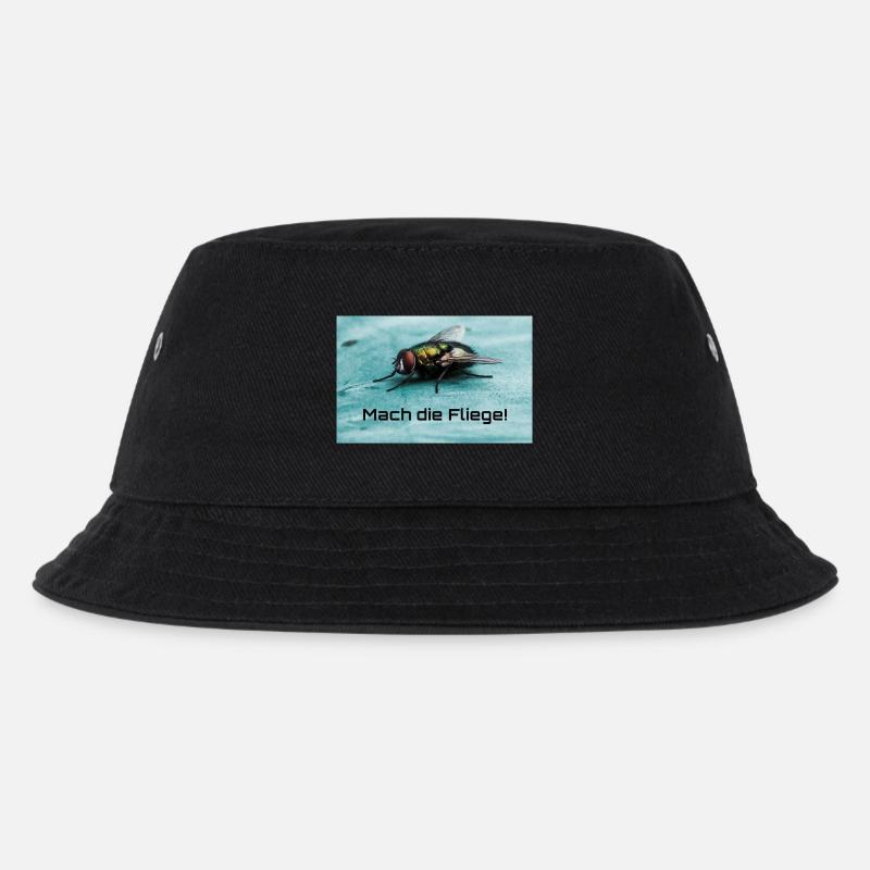 Fliege Motiv: Mach die Fliege! - Kinder Bucket Hat - Schwarz