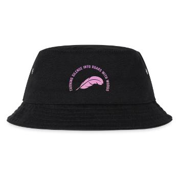 Wortfeder: Stille wird Weg - Kinder Bucket Hat - Schwarz - Vorne
