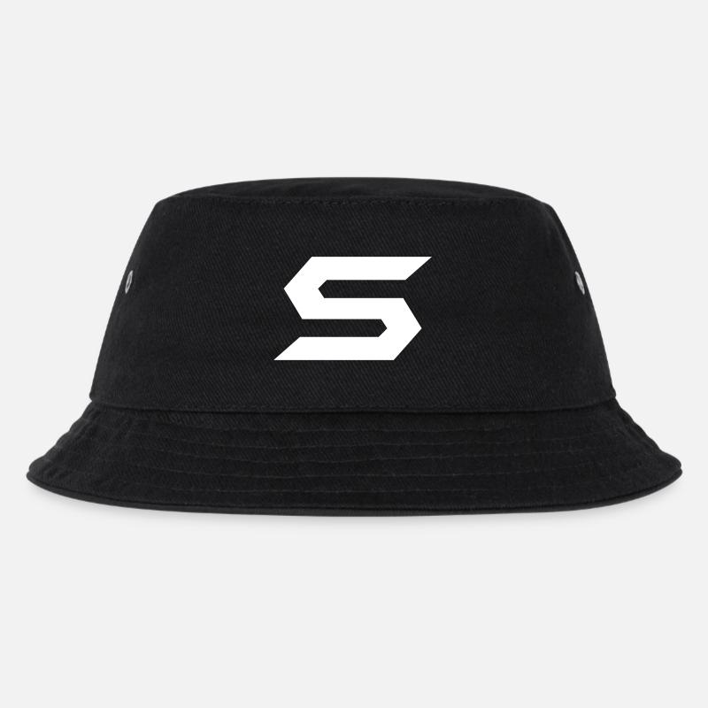 Geometrischer Zickzack-Kontrast - Kinder Bucket Hat - Schwarz