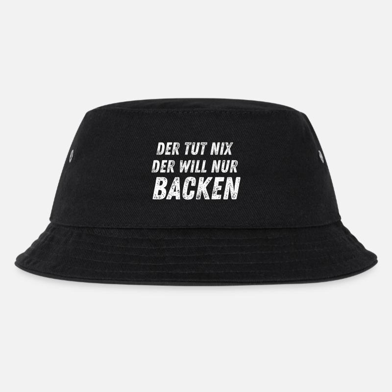 He doesn't do anything - he just wants to bake - Kids’ Bucket Hat - black