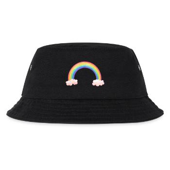 Regenbogenbogen mit Wolken - Kinder Bucket Hat - Schwarz - Vorne