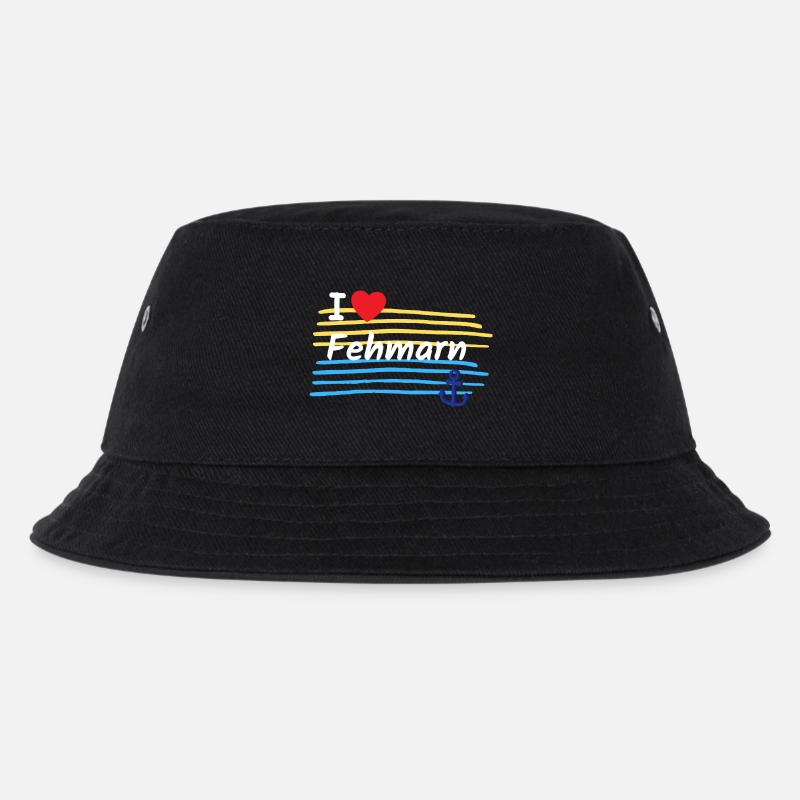 Ich liebe Fehmarn Küstenlook - Kinder Bucket Hat - Schwarz