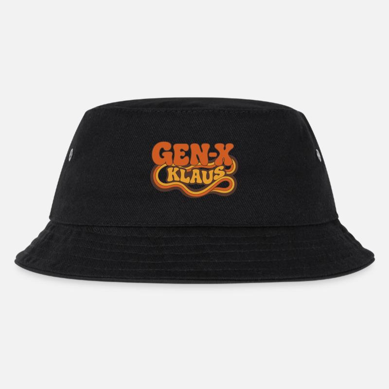 Gen-X Klaus: Psychedelic Retro - Kinder Bucket Hat - Schwarz
