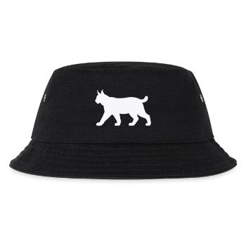 Luchs Silhouette Weiß - Kinder Bucket Hat - Schwarz - Vorne