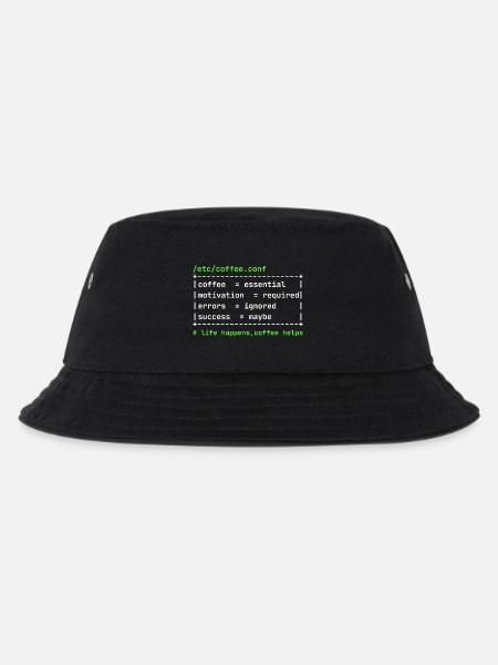 Coffee Config – Developer Kaffee Design - Kinder Bucket Hat - Schwarz