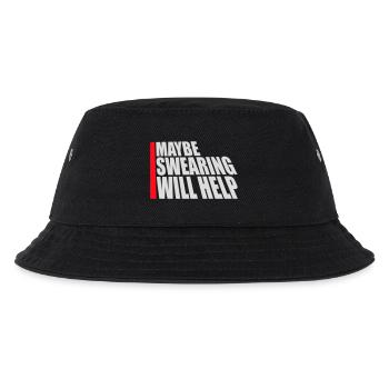Maybe Swearing Will Help Sarkastisch Spruch Grafik - Kinder Bucket Hat - Schwarz - Vorne