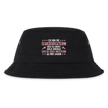 Schiedsrichterin Chefin oder Meisterin - Kinder Bucket Hat - Schwarz - Vorne