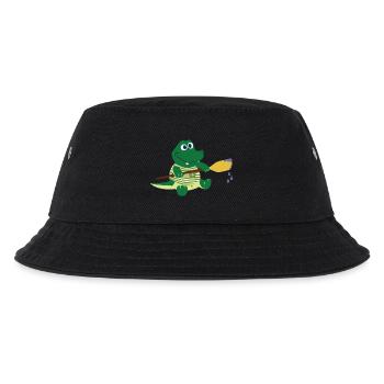 Krokodil mit Paddel - Kinder Bucket Hat - Schwarz - Vorne