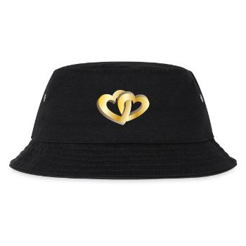 Zwei goldene Herzen - Kinder Bucket Hat - Schwarz - Vorne
