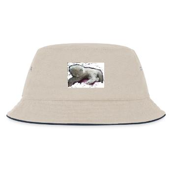 Cat - Kinder Bucket Hat - Natur/Navy - Vorne