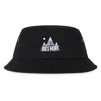 "Sorge weniger Wandern mehr" Wanderer T-Shirt - Kinder Bucket Hat - Schwarz - Vorne