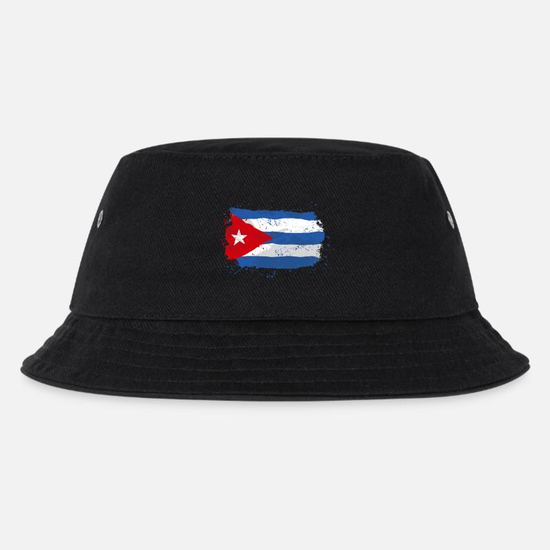 Cuba Flag - Vintage Look - Kinder Bucket Hat - Schwarz