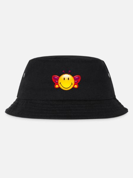 Smiley Butterfly - Kinder Bucket Hat - Schwarz
