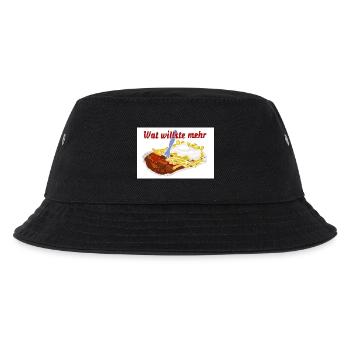 Currywurst mit Pommes - Kinder Bucket Hat - Schwarz - Vorne