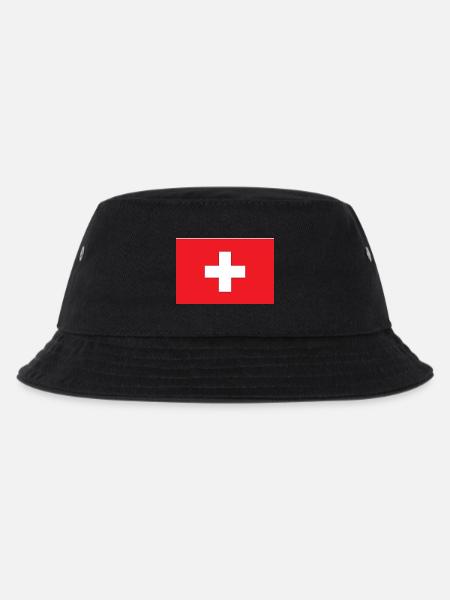 Minimalistische Schweizer Flagge - Kinder Bucket Hat - Schwarz