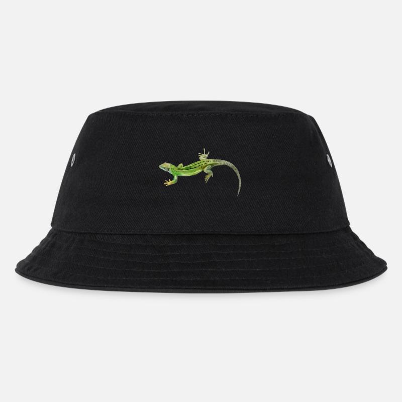 Gecko Grün Muster - Kinder Bucket Hat - Schwarz